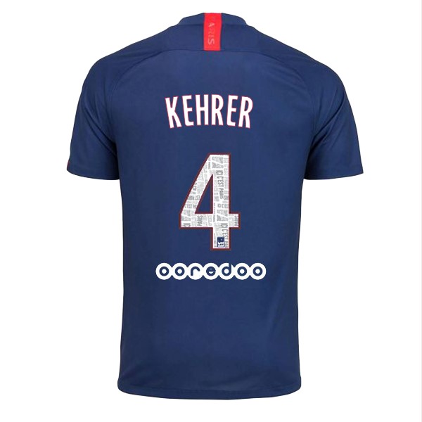 Camiseta Paris Saint Germain NO.4 Kehrer 1ª 2019/20 Azul